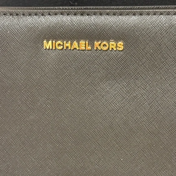 Michael Kors MK Black Crossbody Bag with Gold Accents LIKE NEW - Picture 4 of 15